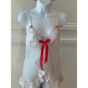 Victoria’s Secret White Nightgown with Black Polka Dots
